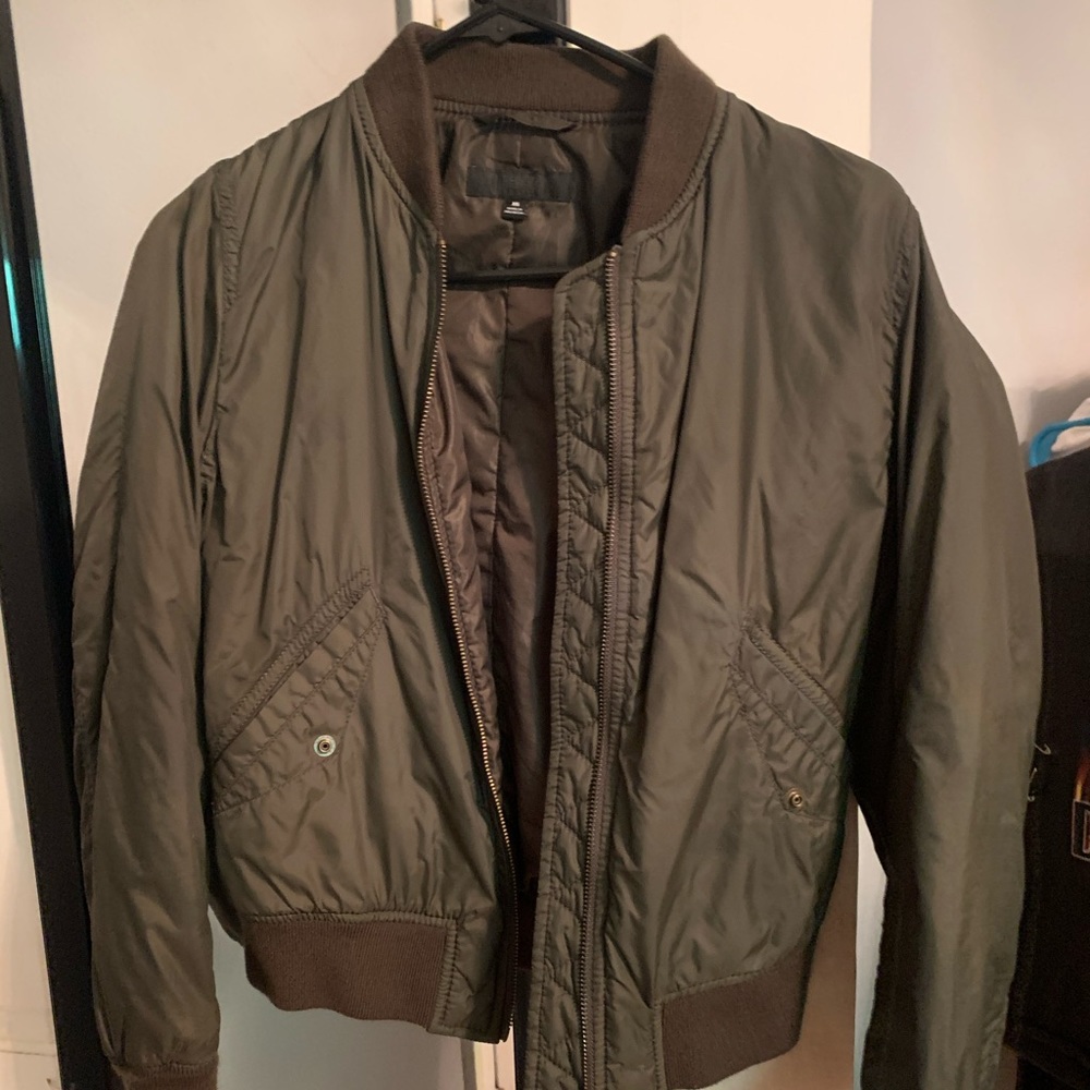 Army green bomber jacket